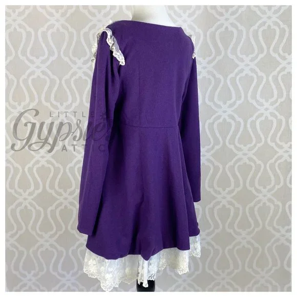 A'reve Classic Purple Tunic Coat Top - Picture 8 of 13